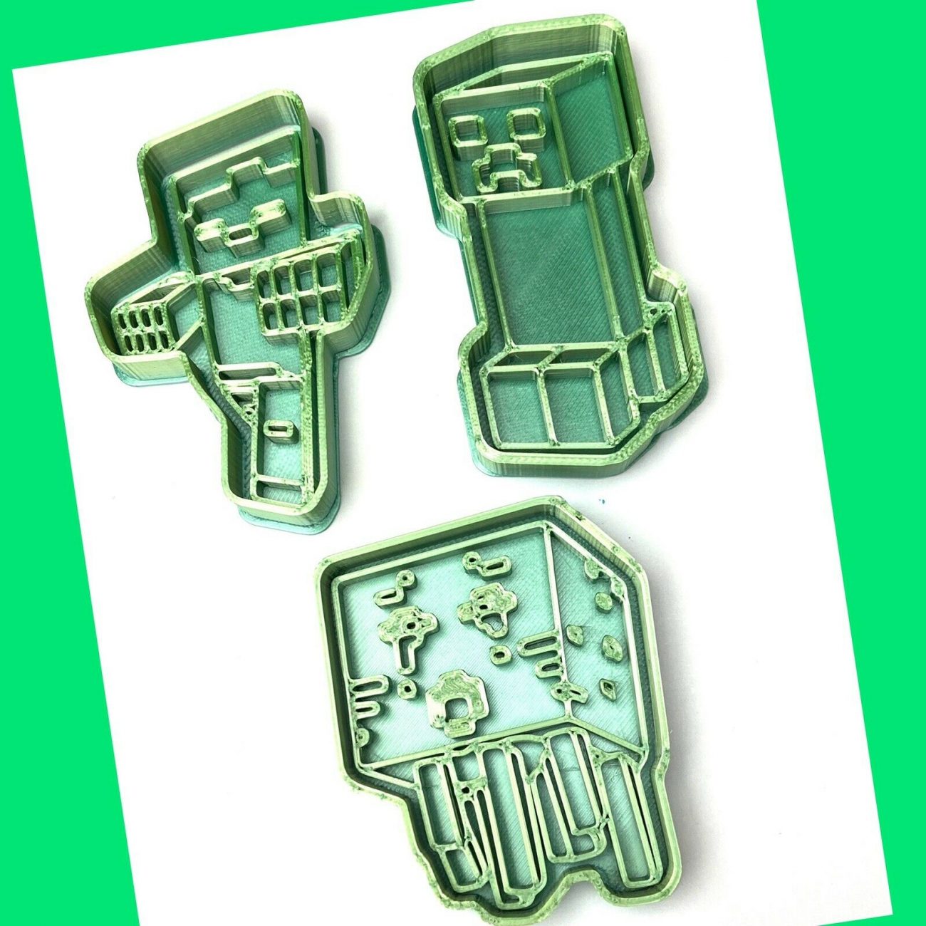 Set Of 3 From Minecraft Cookie Cutters - Everything For Cakes